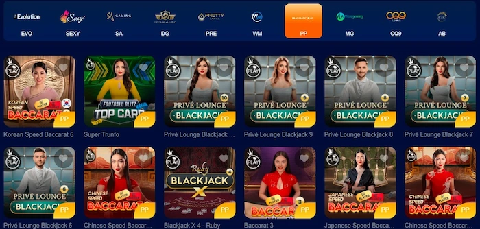 Cassino ao vivo da MegaPari
